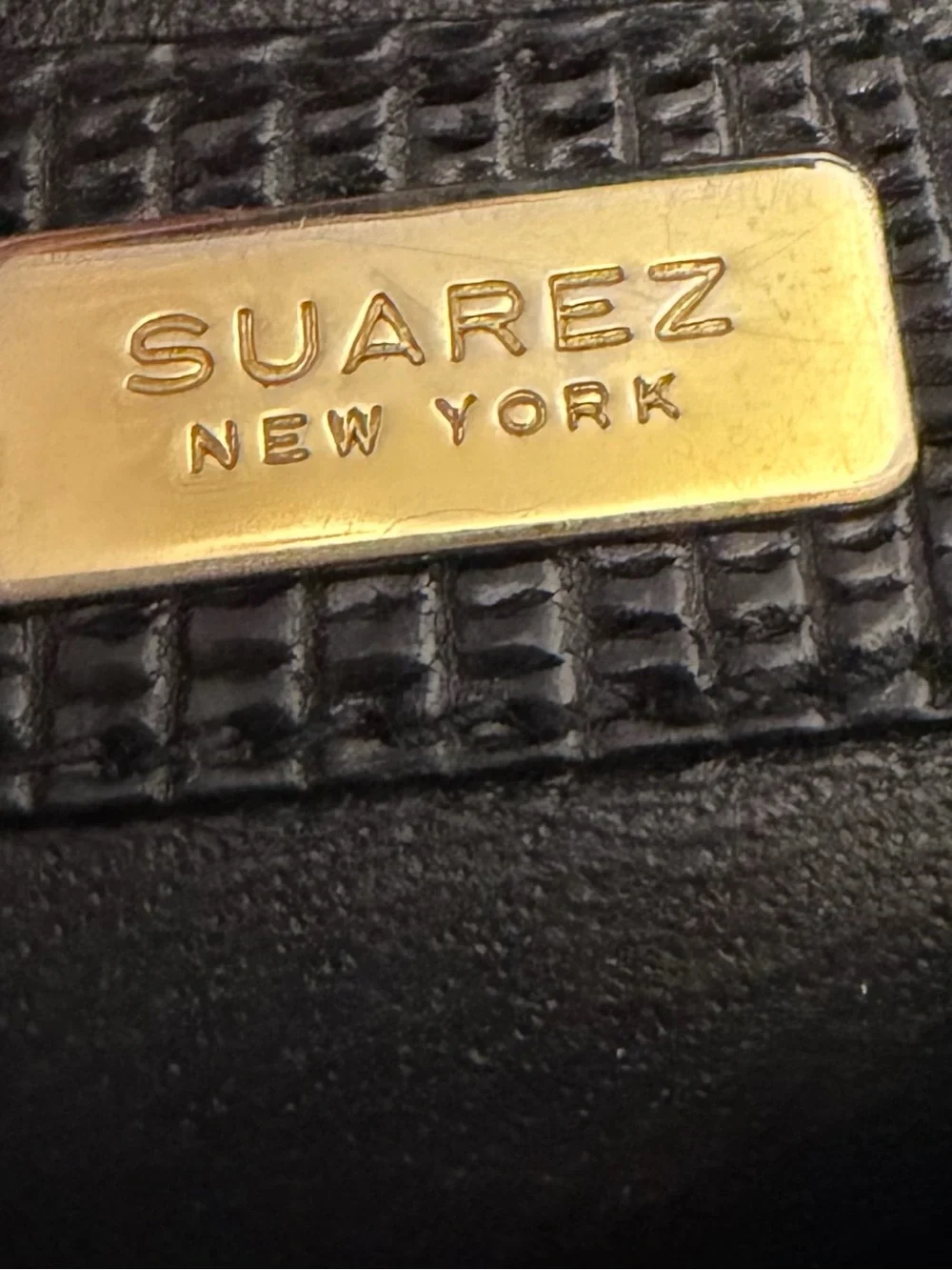 Vintage SUAREZ Black Croc Clutch Handbag
